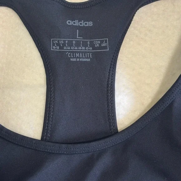 Adidas Black Sports Bra Racerback Medium Support - Picture 2 of 6